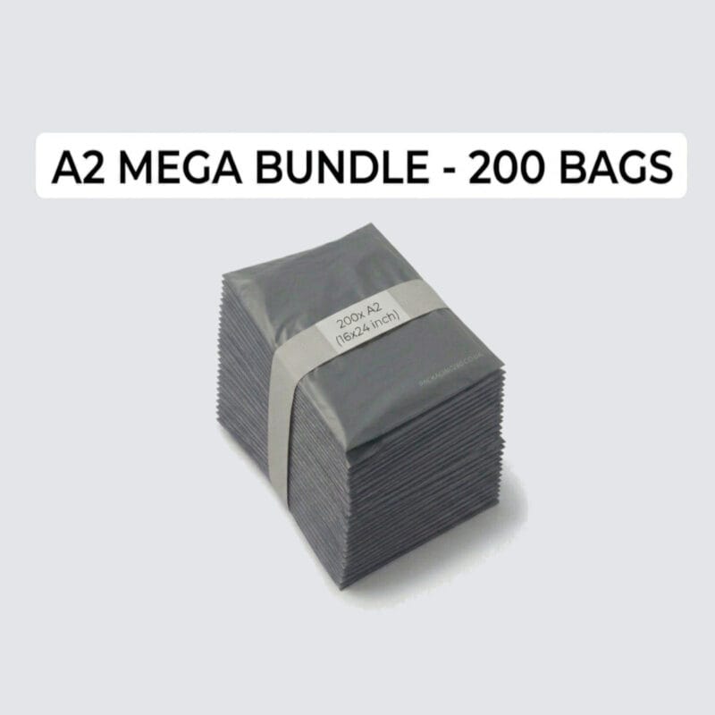 16" x 21" Large Grey Mailing Bags (A2 Size) – Heavy Duty Shipping for Large Items & Bundles (pack of 200) - Packaging 365