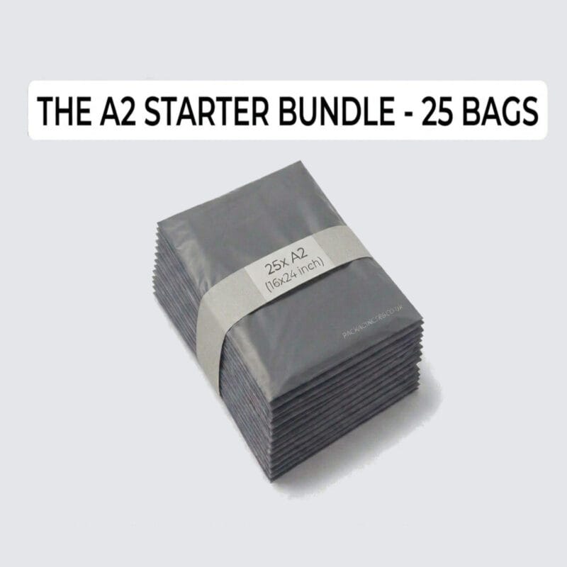 16" x 21" Large Grey Mailing Bags (A2 Size) – Heavy Duty Shipping for Large Items & Bundles (pack of 25) - Packaging 365