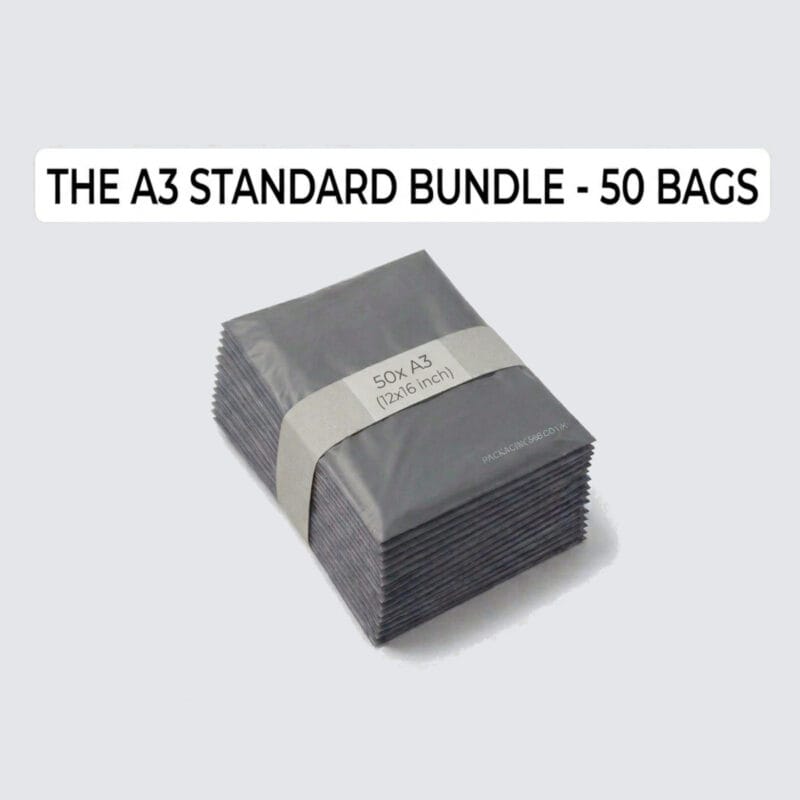 16" x 21" Large Grey Mailing Bags (A2 Size) – Heavy Duty Shipping for Large Items & Bundles (pack of 50) - Packaging 365