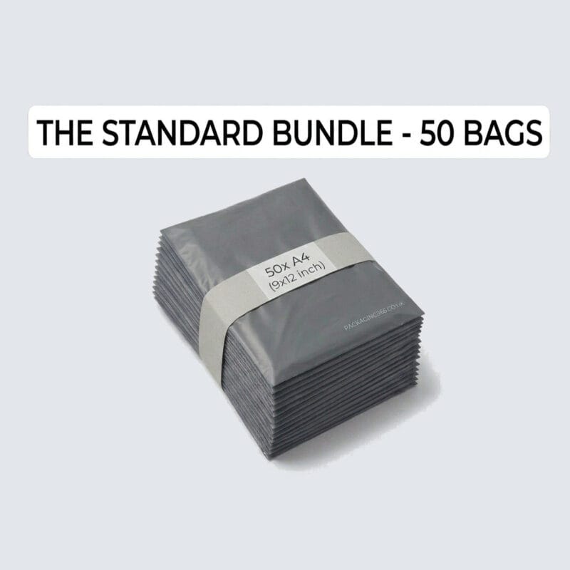50 x Grey Mailing Bags | 9" x 12" (229x305mm) | Royal Mail Large Letter A4 Size - Packaging 365