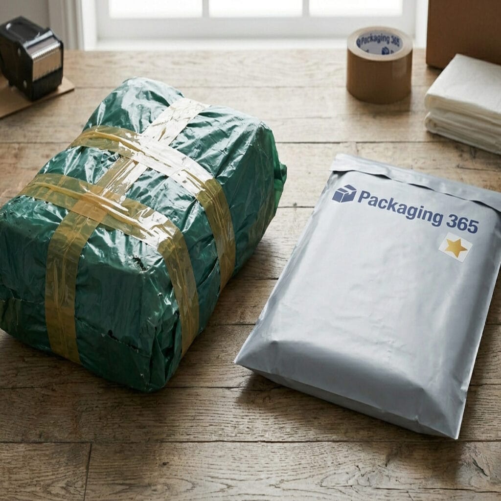 Comparison of poorly and well-packed items