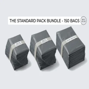 Standard Mixed Grey Mailing Bags - 150 Bag Variety Pack (A4, A3, A2)