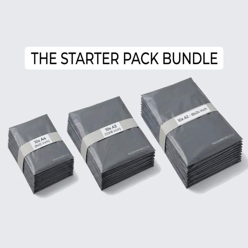 Mixed Grey Mailing Bags Starter Pack Bundle A4 A3 A2